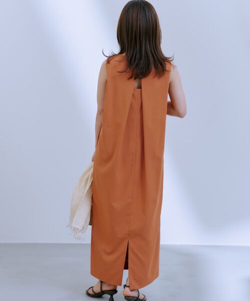 COHINA(コヒナ)の「リネンライクコクーンタックワンピース 【低身長・小柄女性】(ワンピース・レディース・ブラウン/オレンジ/グリーン・ONE SIZE)」の12枚目の写真
