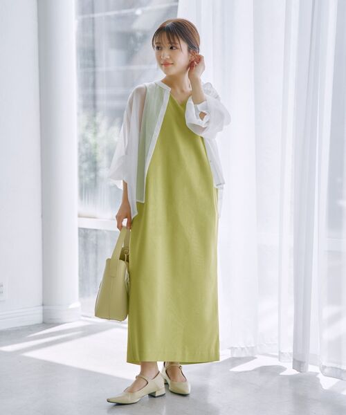 COHINA(コヒナ)の「リネンライクコクーンタックワンピース 【低身長・小柄女性】(ワンピース・レディース・ブラウン/オレンジ/グリーン・ONE SIZE)」の15枚目の写真