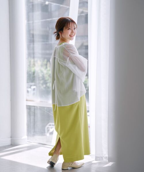 COHINA(コヒナ)の「リネンライクコクーンタックワンピース 【低身長・小柄女性】(ワンピース・レディース・ブラウン/オレンジ/グリーン・ONE SIZE)」の17枚目の写真