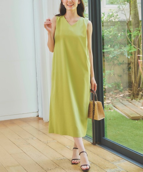 COHINA(コヒナ)の「リネンライクコクーンタックワンピース 【低身長・小柄女性】(ワンピース・レディース・ブラウン/オレンジ/グリーン・ONE SIZE)」の3枚目の写真