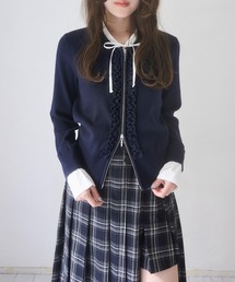 mellowneon | 2wayレイヤードフリルジップニット(ニット/セーター)