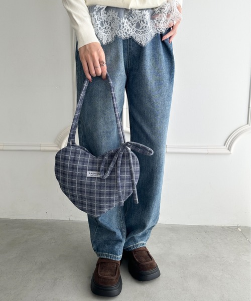 wears（ウェアーズ）の「チェック柄ハートハンドバッグ（ハンドバッグ・レディース・ブルー/レッド/ピンク・FREE）」の14枚目の写真