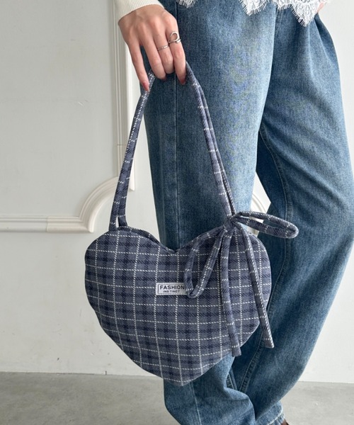 wears（ウェアーズ）の「チェック柄ハートハンドバッグ（ハンドバッグ・レディース・ブルー/レッド/ピンク・FREE）」の15枚目の写真