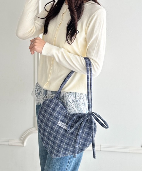 wears（ウェアーズ）の「チェック柄ハートハンドバッグ（ハンドバッグ・レディース・ブルー/レッド/ピンク・FREE）」の16枚目の写真