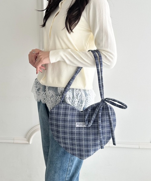 wears（ウェアーズ）の「チェック柄ハートハンドバッグ（ハンドバッグ・レディース・ブルー/レッド/ピンク・FREE）」の17枚目の写真