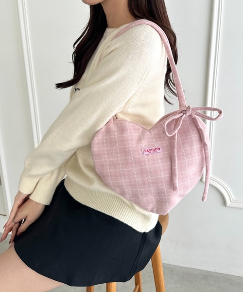 wears（ウェアーズ）の「チェック柄ハートハンドバッグ（ハンドバッグ・レディース・ブルー/レッド/ピンク・FREE）」の22枚目の写真