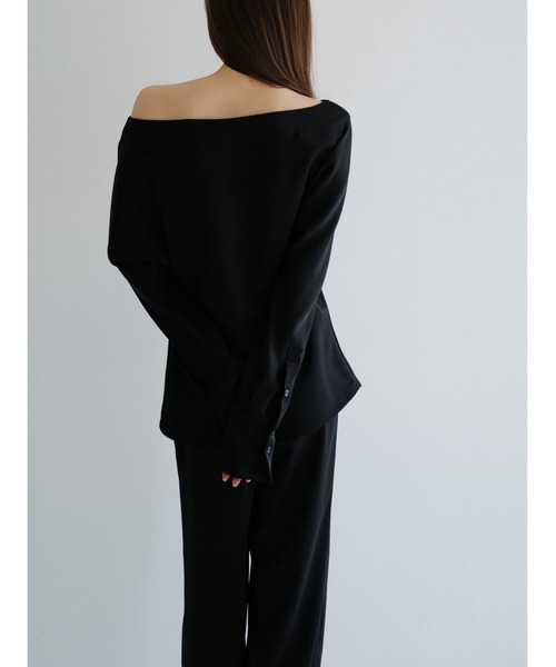 セール】off shoulder satin blouse（シャツ/ブラウス）｜celon