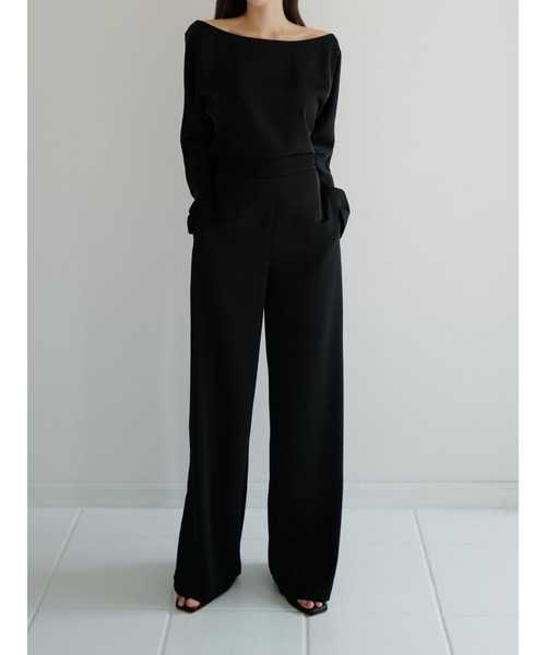 ［Maison celon ］off shoulder silky blouse セール】off shoulder satin blouse（シャツ/ブラウス）｜celon