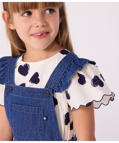 PETIT BATEAU（プチバトー）の「ジャンパースカート（ワンピース・キッズ・ブルー・3YEAR/4YEAR/5YEAR）」の3枚目の写真