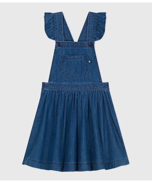 PETIT BATEAU（プチバトー）の「ジャンパースカート（ワンピース・キッズ・ブルー・3YEAR/4YEAR/5YEAR）」の4枚目の写真