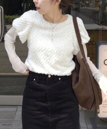 CAPRICIEUX LE'MAGE | 【セットアイテム】ミニファーチュールトップス(Tシャツ/カットソー)