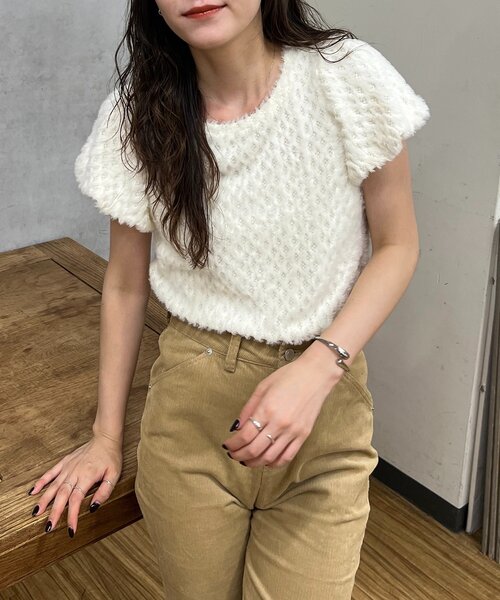 CAPRICIEUX LE'MAGE(カプリシューレマージュ)の「【セットアイテム】ミニファーチュールトップス(Tシャツ/カットソー・レディース・ブラック/オフホワイト・FREE)」の21枚目の写真