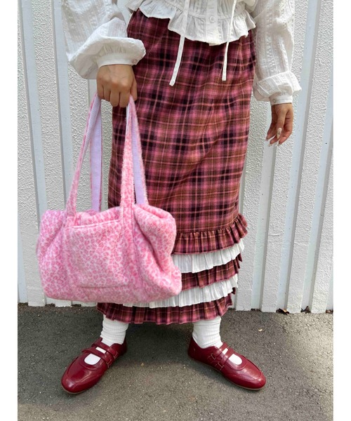 WC（ダブル シー）の「《秋冬新作★》モコモコレオパードバッグ（ショルダーバッグ・レディース・ブラウン/ピンク・FREE）」の3枚目の写真