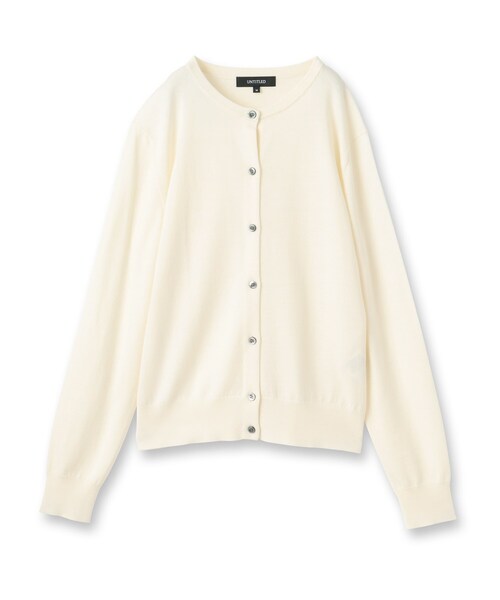 UNTITLED(アンタイトル)の「【洗える/アンサンブル可/ウール100%】ウールクルーカーディガン(カーディガン/ボレロ・レディース・ライトグレー/レッド系1/ブラック/ナチュラル/オフホワイト/ブルー系その他・48/44/04/03/02/01/00)」の7枚目の写真