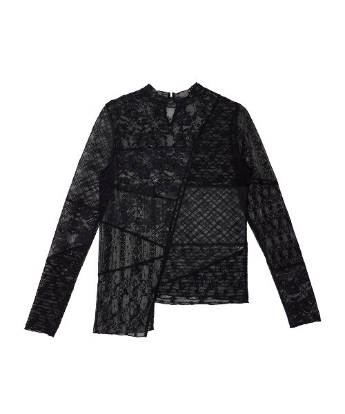 Ameri(アメリ)の「LACE PATCHWORK ASYMMETRY TOP(その他トップス・レディース・オフホワイト/ブラック・FREE)」の16枚目の写真