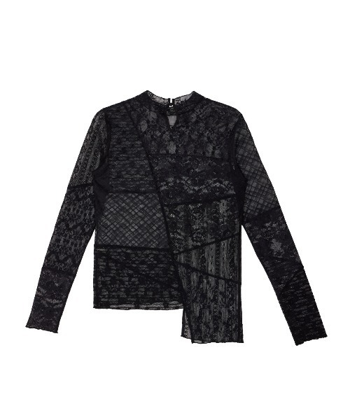 Ameri(アメリ)の「LACE PATCHWORK ASYMMETRY TOP(その他トップス・レディース・オフホワイト/ブラック・FREE)」の9枚目の写真