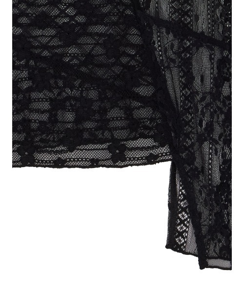 Ameri(アメリ)の「LACE PATCHWORK ASYMMETRY TOP(その他トップス・レディース・オフホワイト/ブラック・FREE)」の4枚目の写真