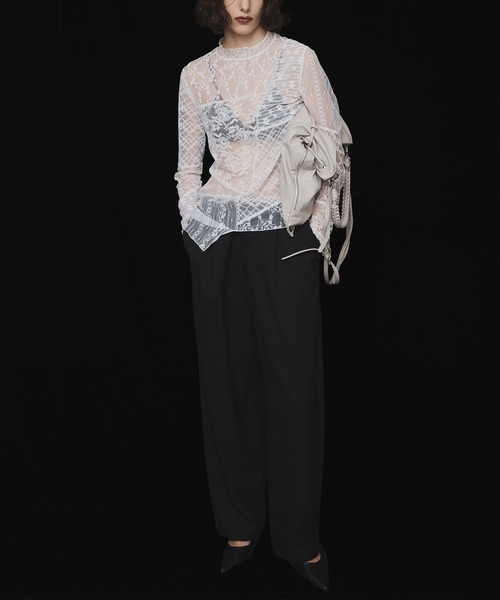 セール】LACE PATCHWORK ASYMMETRY TOP（その他トップス）｜Ameri