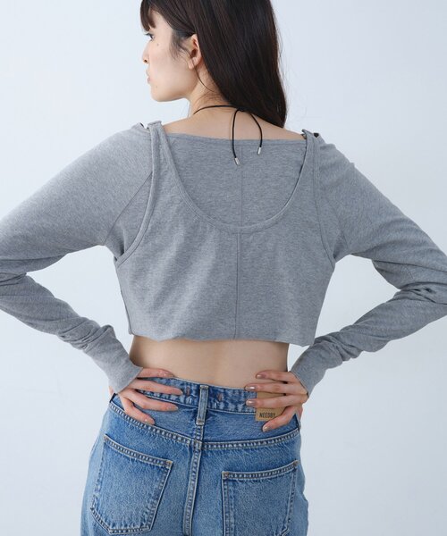 CODE A(コードエー)の「easy flip tee(Tシャツ/カットソー・レディース・ブラウン系その他/グレー/ホワイト・00)」の9枚目の写真