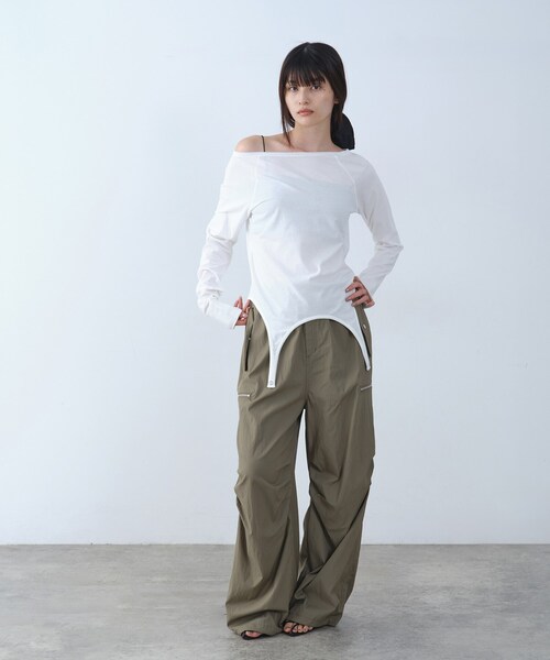 CODE A(コードエー)の「easy flip tee(Tシャツ/カットソー・レディース・ブラウン系その他/グレー/ホワイト・00)」の13枚目の写真