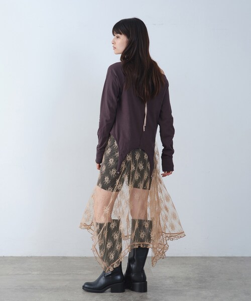 CODE A(コードエー)の「easy flip tee(Tシャツ/カットソー・レディース・ブラウン系その他/グレー/ホワイト・00)」の17枚目の写真