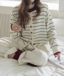 by LEGNA（バイレグナ）の「バイカラーボーダーカーディガン（カーディガン/ボレロ）」