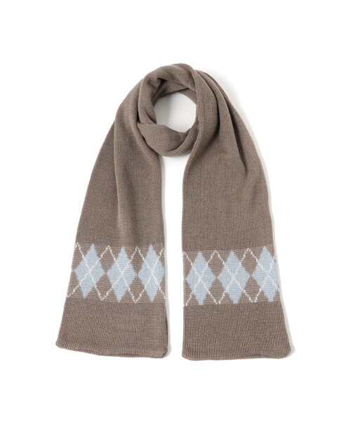 B:MING by BEAMS（ビーミングバイビームス）の「アーガイル マフラー（ユニセックス）（マフラー・メンズ・ブラウン/グレー・ONE SIZE）」の2枚目の写真