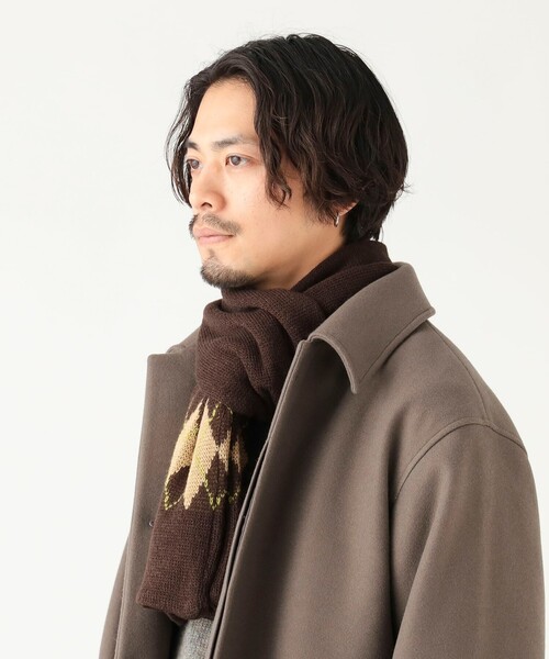 B:MING by BEAMS（ビーミングバイビームス）の「アーガイル マフラー（ユニセックス）（マフラー・メンズ・ブラウン/グレー・ONE SIZE）」の3枚目の写真
