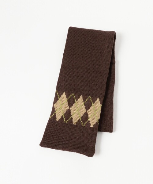 B:MING by BEAMS（ビーミングバイビームス）の「アーガイル マフラー（ユニセックス）（マフラー・メンズ・ブラウン/グレー・ONE SIZE）」の6枚目の写真