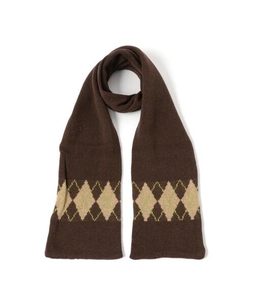 B:MING by BEAMS（ビーミングバイビームス）の「アーガイル マフラー（ユニセックス）（マフラー・メンズ・ブラウン/グレー・ONE SIZE）」の8枚目の写真