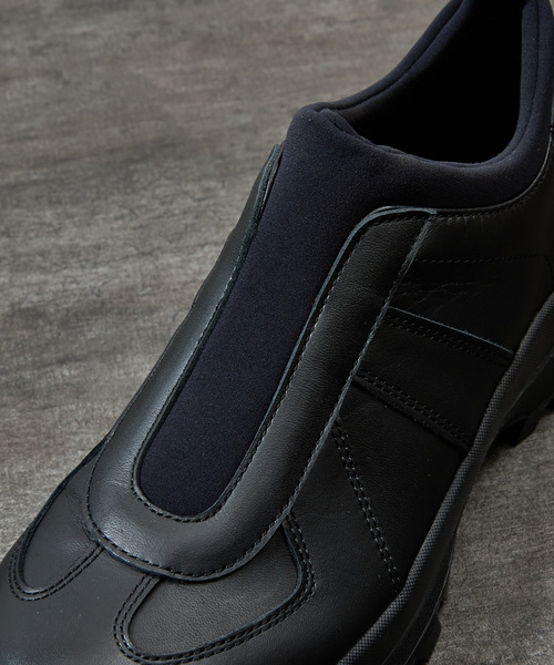 PADRONE(パドローネ)の「PADRONE パドローネ / GERMAN TRAINER SLIP-ON with 884C Vibram ビブラムソールスリッポンレザージャーマントレーナー 牛革 日本製 / PU8840-2009(スニーカー・メンズ・ブラック・43/42/41/40)」の18枚目の写真