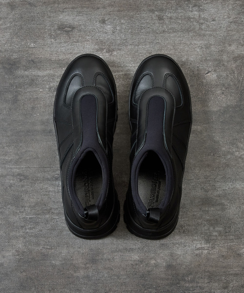 PADRONE(パドローネ)の「PADRONE パドローネ / GERMAN TRAINER SLIP-ON with 884C Vibram ビブラムソールスリッポンレザージャーマントレーナー 牛革 日本製 / PU8840-2009(スニーカー・メンズ・ブラック・43/42/41/40)」の5枚目の写真