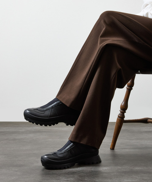 PADRONE(パドローネ)の「PADRONE パドローネ / GERMAN TRAINER SLIP-ON with 884C Vibram ビブラムソールスリッポンレザージャーマントレーナー 牛革 日本製 / PU8840-2009(スニーカー・メンズ・ブラック・43/42/41/40)」の8枚目の写真