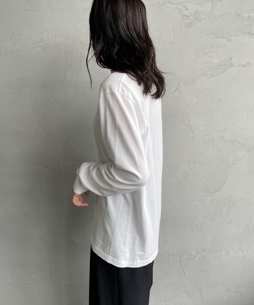 HANES（ヘインズ）の「[HANES/ヘインズ] 2P ジャパンフィット ロングスリーブパックTシャツ（アソート）（Tシャツ/カットソー・レディース・ホワイト×ブラック・M/L/XL）」の16枚目の写真