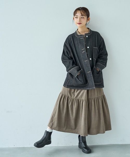 mil(ミル)の「衿フリンジ デニムジャケット【588101】(デニムジャケット・レディース・ブラック/ブルー・XS/S)」の17枚目の写真