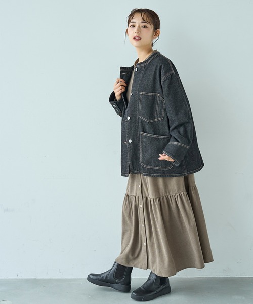 mil(ミル)の「衿フリンジ デニムジャケット【588101】(デニムジャケット・レディース・ブラック/ブルー・XS/S)」の18枚目の写真