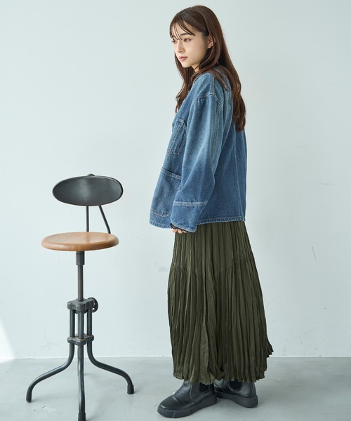 mil(ミル)の「衿フリンジ デニムジャケット【588101】(デニムジャケット・レディース・ブラック/ブルー・XS/S)」の5枚目の写真