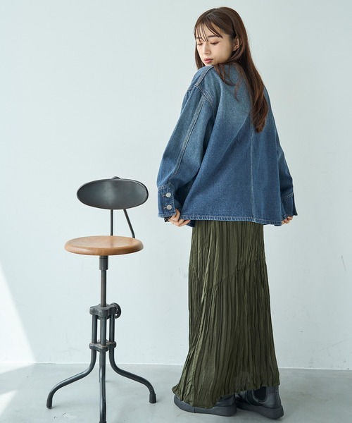 mil(ミル)の「衿フリンジ デニムジャケット【588101】(デニムジャケット・レディース・ブラック/ブルー・XS/S)」の6枚目の写真