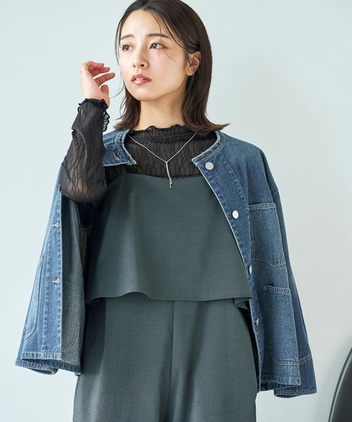 mil(ミル)の「衿フリンジ デニムジャケット【588101】(デニムジャケット・レディース・ブラック/ブルー・XS/S)」の10枚目の写真