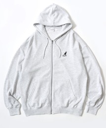 KANGOL（カンゴール）の「KANGOL/カンゴール Lazar別注 オーバーサイズ 裏毛 ロゴ ワンポイント刺繍 スウェット ジップアップパーカー/長袖 トップス フルジップパーカー/レディース メンズ（パーカー・レディース）」