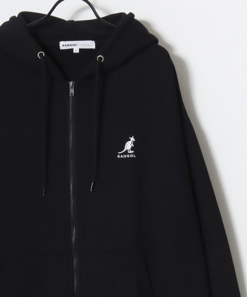 KANGOL(カンゴール)の「KANGOL/カンゴール Lazar別注 オーバーサイズ 裏毛 ロゴ ワンポイント刺繍 スウェット ジップアップパーカー/長袖 トップス フルジップパーカー/レディース メンズ(パーカー・メンズ・ブラック/アッシュグレー/グレー・M/L/XL)」の14枚目の写真