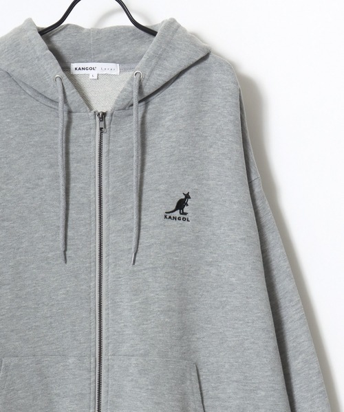 KANGOL(カンゴール)の「KANGOL/カンゴール Lazar別注 オーバーサイズ 裏毛 ロゴ ワンポイント刺繍 スウェット ジップアップパーカー/長袖 トップス フルジップパーカー/レディース メンズ(パーカー・メンズ・ブラック/アッシュグレー/グレー・M/L/XL)」の16枚目の写真