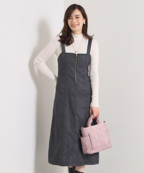 ITS'DEMO（イッツデモ）の「【手洗い可】デニム風ジャンスカ（ワンピース・レディース・ブルー系/ブラック/ブルー・00）」の2枚目の写真