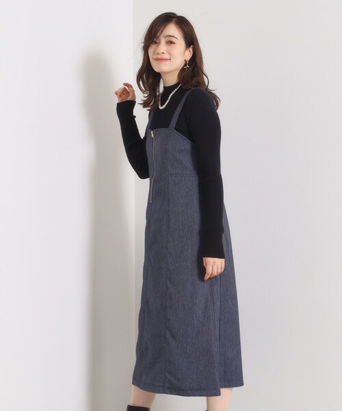 ITS'DEMO（イッツデモ）の「【手洗い可】デニム風ジャンスカ（ワンピース・レディース・ブルー系/ブラック/ブルー・00）」の9枚目の写真