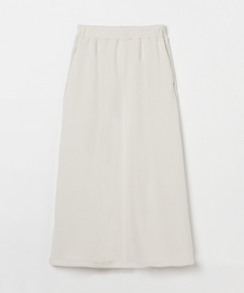 three dots（スリードッツ）の「ボアジャージー ロングスカート（スカート・レディース・ブラック/グレー系その他/ライトベージュ・SMALL/MEDIUM）」の3枚目の写真