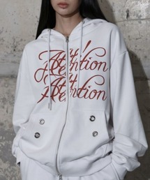 A'GEM/9 × .kom 『FANCY CLUB/ファンシークラブ』 ATTENTION EYELET HOODED ZIP-UP/アイレット フード ジップアップパーカー