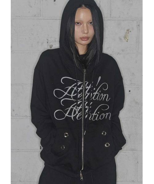 FANCY CLUB(ファンシークラブ)の「A'GEM/9 × .kom 『FANCY CLUB/ファンシークラブ』 ATTENTION EYELET HOODED ZIP-UP/アイレット フード ジップアップパーカー(パーカー・レディース・ホワイト/ブラック・FREE)」の21枚目の写真