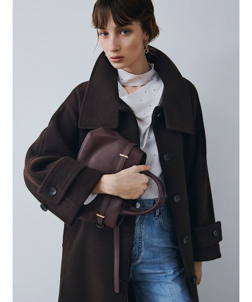 FRAY I.D(フレイアイディー)の「バルマカンロングコート(ダッフルコート・レディース・ブラウン/グレー/ネイビー・1/0)」の8枚目の写真