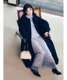 レディースのダッフルコート（ブルー・ネイビー/青色系・ロング丈