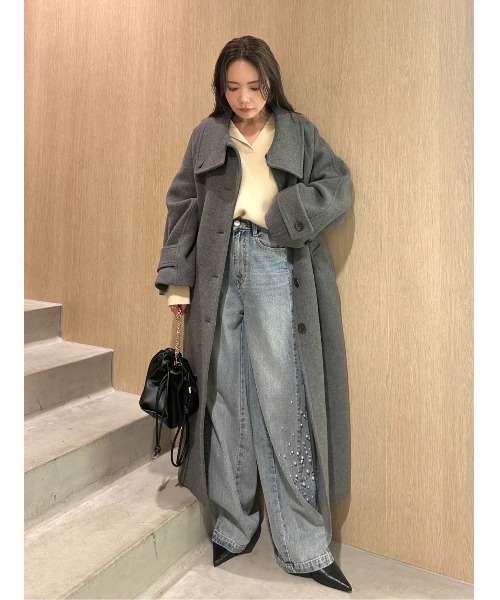 FRAY I.D(フレイアイディー)の「バルマカンロングコート(ダッフルコート・レディース・ブラウン/グレー/ネイビー・1/0)」の10枚目の写真